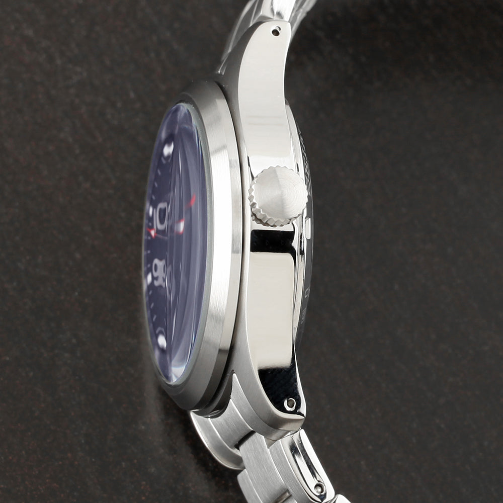 Orologio Uomo Seiko 5 Automatico Doppia Data Acciaio Quadrante Blu SRPG29K1